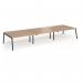 Connex Angled 4800 x 1600 x 725mm Back to Back Desk (6 x 1600mm) - Black Frame Beech Top ACO4816-K-B