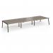 Connex Angled 4800 x 1600 x 725mm Back to Back Desk (6 x 1600mm) - Black Frame Nebraska Oak Top ACO4816-K-NO