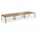 Connex Angled 4800 x 1600 x 725mm Back to Back Desk (6 x 1600mm) - Black Frame Oak Top ACO4816-K-O