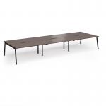 Connex Angled 4800 x 1600 x 725mm Back to Back Desk (6 x 1600mm) - Black Frame Walnut Top ACO4816-K-W