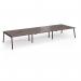 Connex Angled 4800 x 1600 x 725mm Back to Back Desk (6 x 1600mm) - Black Frame Walnut Top ACO4816-K-W