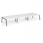 Connex Angled 4800 x 1600 x 725mm Back to Back Desk (6 x 1600mm) - Black Frame White Top ACO4816-K-WH