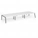 Connex Angled 4800 x 1600 x 725mm Back to Back Desk (6 x 1600mm) - Black Frame White Top ACO4816-K-WH
