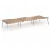 Connex Angled 4800 x 1600 x 725mm Back to Back Desk (6 x 1600mm) - Silver Frame Beech Top ACO4816-S-B