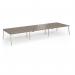 Connex Angled 4800 x 1600 x 725mm Back to Back Desk (6 x 1600mm) - Silver Frame Nebraska Oak Top ACO4816-S-NO