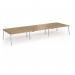 Connex Angled 4800 x 1600 x 725mm Back to Back Desk (6 x 1600mm) - Silver Frame Oak Top ACO4816-S-O