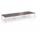 Connex Angled 4800 x 1600 x 725mm Back to Back Desk (6 x 1600mm) - Silver Frame Walnut Top ACO4816-S-W