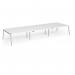 Connex Angled 4800 x 1600 x 725mm Back to Back Desk (6 x 1600mm) - Silver Frame White Top ACO4816-S-WH
