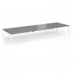 Connex Angled 4800 x 1600 x 725mm Back to Back Desk (6 x 1600mm) - White Frame Grey Oak Top ACO4816-WH-GO