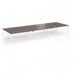 Connex Angled 4800 x 1600 x 725mm Back to Back Desk (6 x 1600mm) - White Frame Walnut Top ACO4816-WH-W