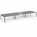 Connex Angled 5400 x 1600 x 725mm Back to Back Desk (6 x 1800mm) - Black Frame Grey Oak Top ACO5416-K-GO