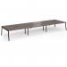 Connex Angled 5400 x 1600 x 725mm Back to Back Desk (6 x 1800mm) - Black Frame Walnut Top ACO5416-K-W
