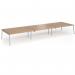 Connex Angled 5400 x 1600 x 725mm Back to Back Desk (6 x 1800mm) - Silver Frame Beech Top ACO5416-S-B