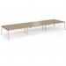 Connex Angled 5400 x 1600 x 725mm Back to Back Desk (6 x 1800mm) - Silver Frame Kendal Oak Top ACO5416-S-KO