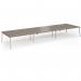 Connex Angled 5400 x 1600 x 725mm Back to Back Desk (6 x 1800mm) - Silver Frame Nebraska Oak Top ACO5416-S-NO