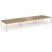 Connex Angled 5400 x 1600 x 725mm Back to Back Desk (6 x 1800mm) - Silver Frame Oak Top ACO5416-S-O