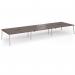 Connex Angled 5400 x 1600 x 725mm Back to Back Desk (6 x 1800mm) - Silver Frame Walnut Top ACO5416-S-W