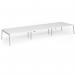 Connex Angled 5400 x 1600 x 725mm Back to Back Desk (6 x 1800mm) - Silver Frame White Top ACO5416-S-WH