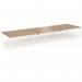 Connex Angled 5400 x 1600 x 725mm Back to Back Desk (6 x 1800mm) - White Frame Beech Top ACO5416-WH-B