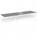 Connex Angled 5400 x 1600 x 725mm Back to Back Desk (6 x 1800mm) - White Frame Grey Oak Top ACO5416-WH-GO
