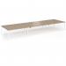 Connex Angled 5400 x 1600 x 725mm Back to Back Desk (6 x 1800mm) - White Frame Kendal Oak Top ACO5416-WH-KO