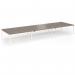 Connex Angled 5400 x 1600 x 725mm Back to Back Desk (6 x 1800mm) - White Frame Nebraska Oak Top ACO5416-WH-NO