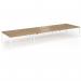 Connex Angled 5400 x 1600 x 725mm Back to Back Desk (6 x 1800mm) - White Frame Oak Top ACO5416-WH-O