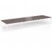 Connex Angled 5400 x 1600 x 725mm Back to Back Desk (6 x 1800mm) - White Frame Walnut Top ACO5416-WH-W