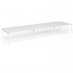 Connex Angled 5400 x 1600 x 725mm Back to Back Desk (6 x 1800mm) - White Frame White Top ACO5416-WH-WH