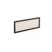 Straight glazed desktop screen 1000mm x 380mm - polar white with black aluminium frame AG1000-K-W