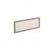 Straight glazed desktop screen 1000mm x 380mm - polar white with silver aluminium frame AG1000-S-W