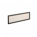 Straight glazed desktop screen 1200mm x 380mm - polar white with black aluminium frame AG1200-K-W