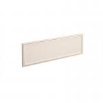 Straight glazed desktop screen 1200mm x 380mm - polar white with white aluminium frame AG1200-WH-W