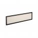 Straight glazed desktop screen 1400mm x 380mm - polar white with black aluminium frame AG1400-K-W