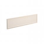 Straight glazed desktop screen 1400mm x 380mm - polar white with white aluminium frame AG1400-WH-W