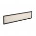 Straight glazed desktop screen 1600mm x 380mm - polar white with black aluminium frame AG1600-K-W