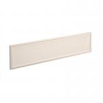 Straight glazed desktop screen 1600mm x 380mm - polar white with white aluminium frame AG1600-WH-W