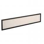 Straight glazed desktop screen 1800mm x 380mm - polar white with black aluminium frame AG1800-K-W