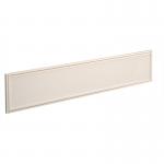 Straight glazed desktop screen 1800mm x 380mm - polar white with white aluminium frame AG1800-WH-W