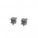 Glazed screen brackets for single Adapt and Fuze desks or runs of single desks (pair) - silver AGSBK-S