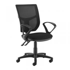 Altino mesh back PCB operator chair with fixed arms - black AH11-000-BLK