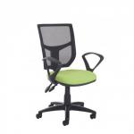 Altino 2 lever high mesh back operators chair with fixed arms - charcoal