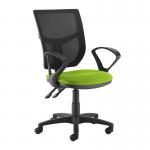 Altino 2 lever high mesh back operators chair with fixed arms - green AH11-000-GRN