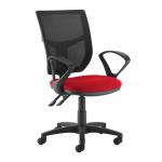 Altino 2 lever high mesh back operators chair with fixed arms - red AH11-000-RED