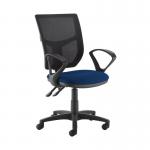 Altino 2 lever high mesh back operators chair with fixed arms - Curacao Blue