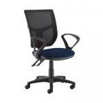 Altino 2 lever high mesh back operators chair with fixed arms - Costa Blue AH11-000-YS026