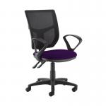 Altino 2 lever high mesh back operators chair with fixed arms - Tarot Purple