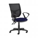 Altino 2 lever high mesh back operators chair with fixed arms - Ocean Blue AH11-000-YS100