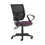 Altino 2 lever high mesh back operators chair with fixed arms - Bridgetown Purple AH11-000-YS102
