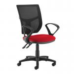 Altino 2 lever high mesh back operators chair with fixed arms - Belize Red AH11-000-YS105